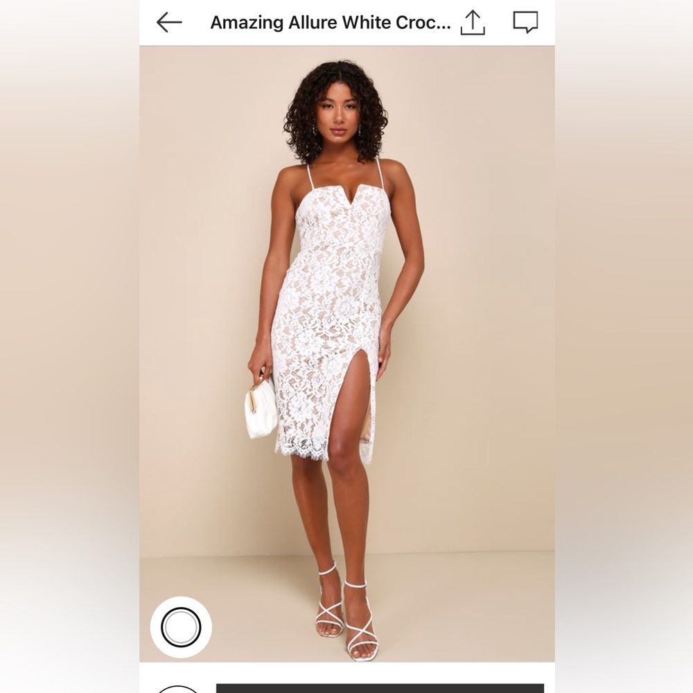 NWT LULUS white lace dress
